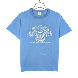 Vintage 80s Freedoms Foundation T-Shirt Mens Large Russell Athletic Eagle‎ Seal